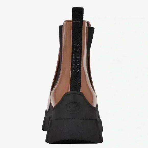 GUESS Womens Brown Goring Lug Sole Hestia Round Toe Block Heel Booties Size 5 - Picture 16 of 16